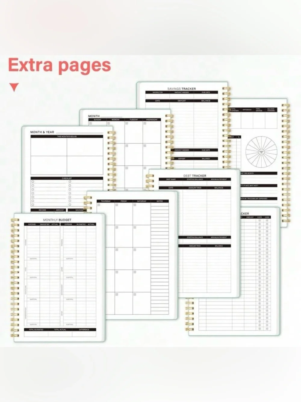 A5 Monthly Budget Planner Notebook | 14-Month Financial Budget Ledger | Mint